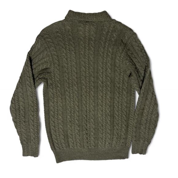 Polo Ralph Lauren 80s Vintage 100% Wool Hand Cable Knit Turtleneck Sweater Large - Picture 5 of 6
